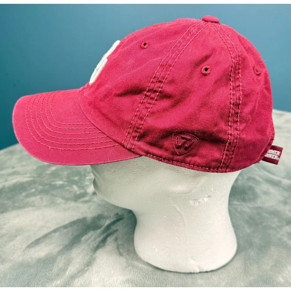 Oklahoma Sooners Hat Adjustable Red OU Logo Dad Cap Top of World